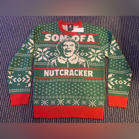 NWT Elf Movie Son of a Nutcracker Will Ferrell Ugly Xmas Christmas Sweater - Picture 1 of 7